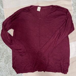 Burgundy V-Neck Sweater